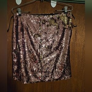 Sequin Skirt in Gold and Black